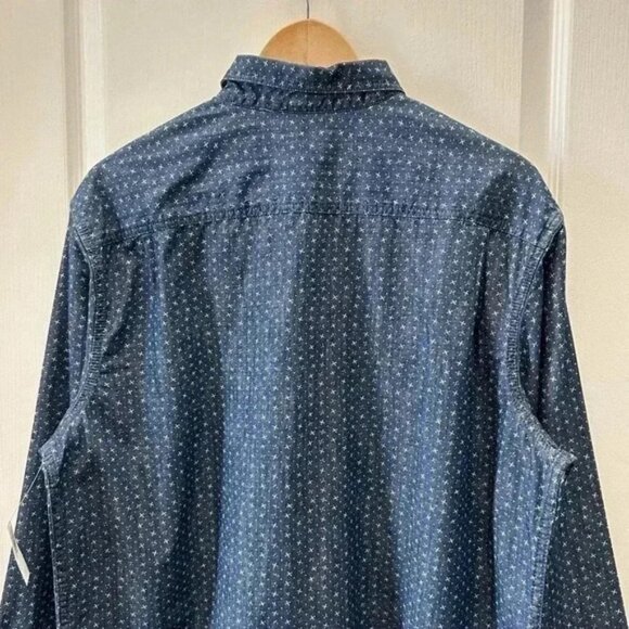 Old Navy Mens Shirt Long Sleeve Button Down Cotton Collared Blue White Large NWT - Picture 7 of 14